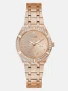 Guess Factory Rose Gold-tone Analog Watch In Gold