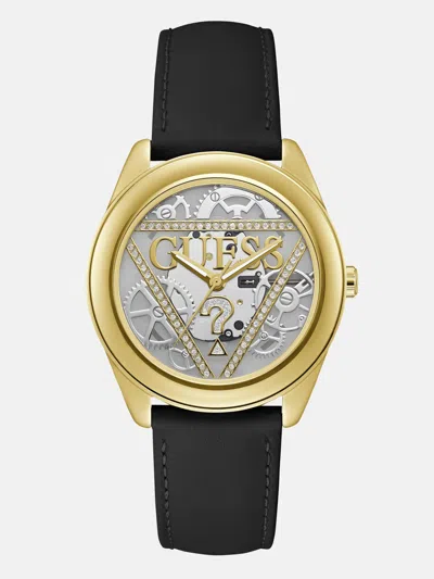 Guess Factory Rose Gold-tone And Black Gears Analog Watch