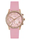 Guess Factory Rose Gold-tone And Blush Silicone Multifunction Watch In Gold