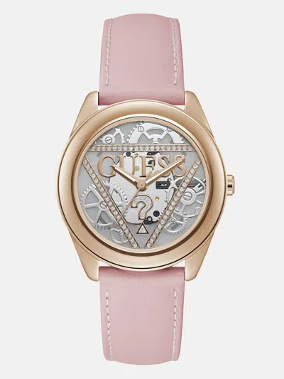 Guess Factory Rose Gold-tone And Pink Gears Analog Watch