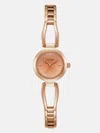 Guess Factory Rose Gold-tone Cutout Bracelet Analog Watch In Multi