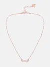Guess Factory Rose Gold-tone Infinity Necklace In Multi