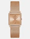 Guess Factory Rose Gold-tone Mesh Analog Watch In Gold