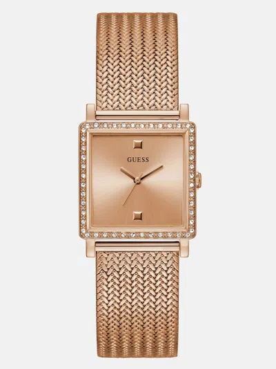 Guess Factory Rose Gold-tone Mesh Analog Watch