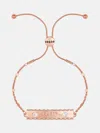 Guess Factory Rose Gold-tone Slider Logo Bar Bracelet In Multi