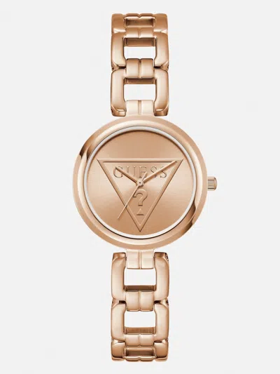 Guess Factory Rose Gold-tone Triangle Analog Watch In Multi