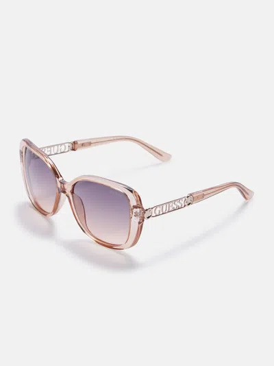 Guess Factory Rounded Square Sunglasses In Brown