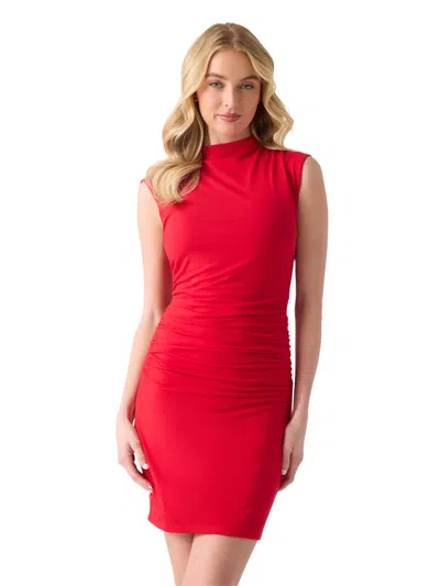 Guess Factory Ruched Midi Dress In Red