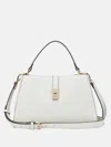 Guess Factory Rudie Embossed Logo Satchel In White