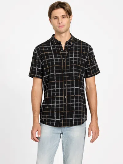 Guess Factory Rue Chain Logo Shirt In Black