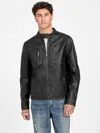 Guess Factory Rufus Faux-leather Jacket In Black