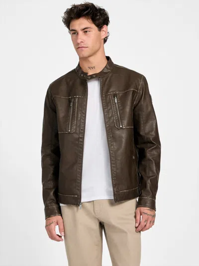 Guess Factory Rufus Faux-leather Jacket In Multi