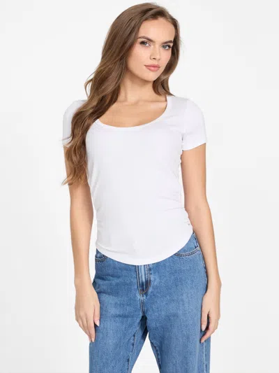 Guess Factory Rylie Ribbed Top In White