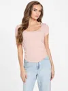 Guess Factory Rylie Ribbed Top In White