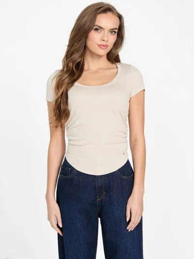 Guess Factory Rylie Ribbed Top In Neutral