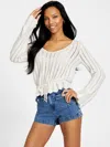 GUESS FACTORY RYLIE SCALLOPED SWEATER