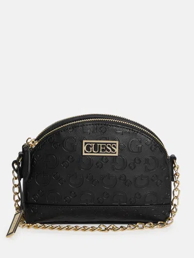 Guess Factory Sabrina Double-zip Crossbody Bag In Black