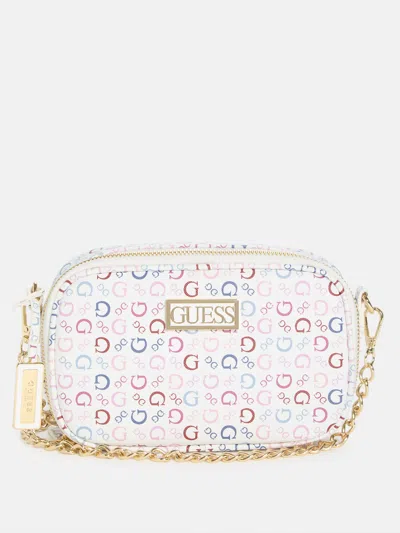 Guess Factory Sabrina Mini Camera Crossbody In Blue