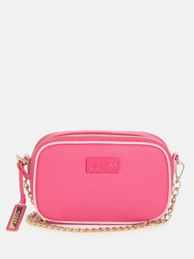 Guess Factory Sabrina Mini Camera Crossbody In Pink