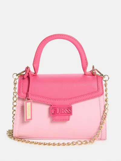 Guess Factory Sabrina Top-handle Mini Bag In Pink