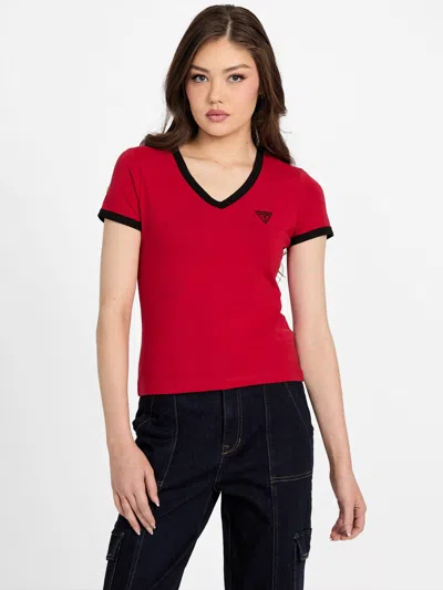 Guess Factory Sadie Crop Top In Red