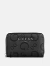 Guess Factory Saffron Logo Zip Wallet In Grey