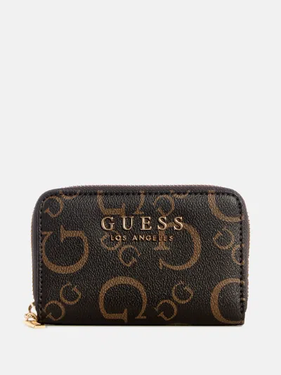 Guess Factory Saffron Logo Zip Wallet In White