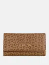 Guess Factory Saffron Slim Clutch Wallet In Brown