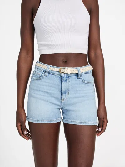 Guess Factory Sally Belted Denim Shorts In Blue
