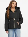 Guess Factory Sally Belted Real-down Jacket In Black