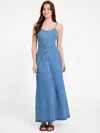 Guess Factory Sally Denim Maxi Dress In Blue