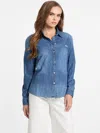 Guess Factory Samantha Denim Shirt In Blue