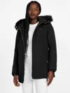 Guess Factory Sammy Hooded Faux-fur Jacket In Black