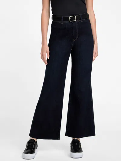 Guess Factory Sandie Wide Leg Denim Pants In White