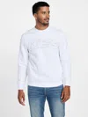 Guess Factory Saul Logo Crewneck Pullover In White