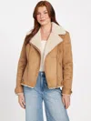 Guess Factory Savine Shearling Jacket In Multi