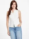 Guess Factory Seville Knit Top In White