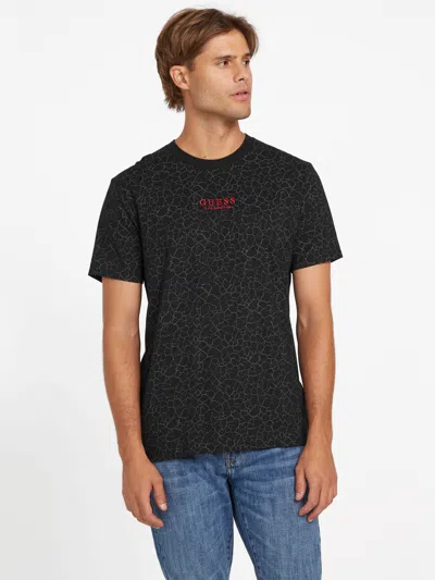 Guess Factory Shadow Printed Logo Tee In Black