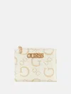 Guess Factory Shaela Logo Small Snap Wallet In White