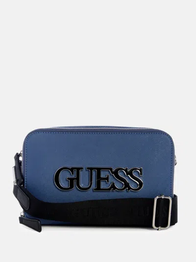 Guess Factory Shaela Top Zip Crossbody In Blue