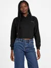 Guess Factory Sher Knit Sweater Crop Top In Black