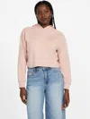 Guess Factory Sher Knit Sweater Crop Top In Pink
