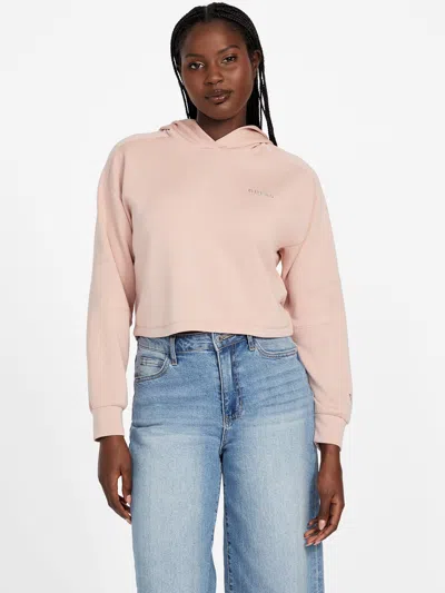 Guess Factory Sher Knit Sweater Crop Top In Pink