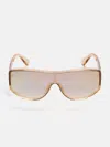 Guess Factory Shield Triangle Logo Sunglasses In Gold