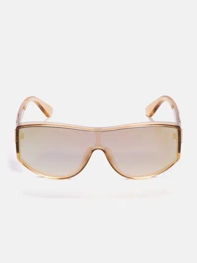 Guess Factory Shield Triangle Logo Sunglasses In Gold