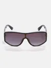 Guess Factory Shield Triangle Logo Sunglasses In Brown
