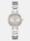 Guess Factory Silver And Rose Gold-tone Analog Watch In Silver