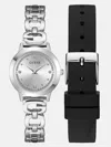 Guess Factory Silver-tone Analog Silicon Watch