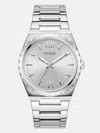 Guess Factory Silver-tone Analog Watch In Silver