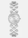 Guess Factory Silver-tone Analog Watch In Silver